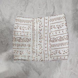 DV Dolce Vita Sequined Mini Skirt Women's White/Rose Gold Size Small New